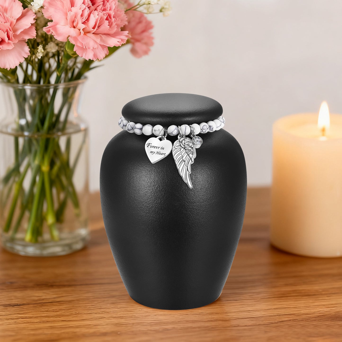 Urn for Human Ashes Keepsake- 4.8 Inches White Ceramic Urn Ashes Keepsake, Memorial Holder Decorative Urn