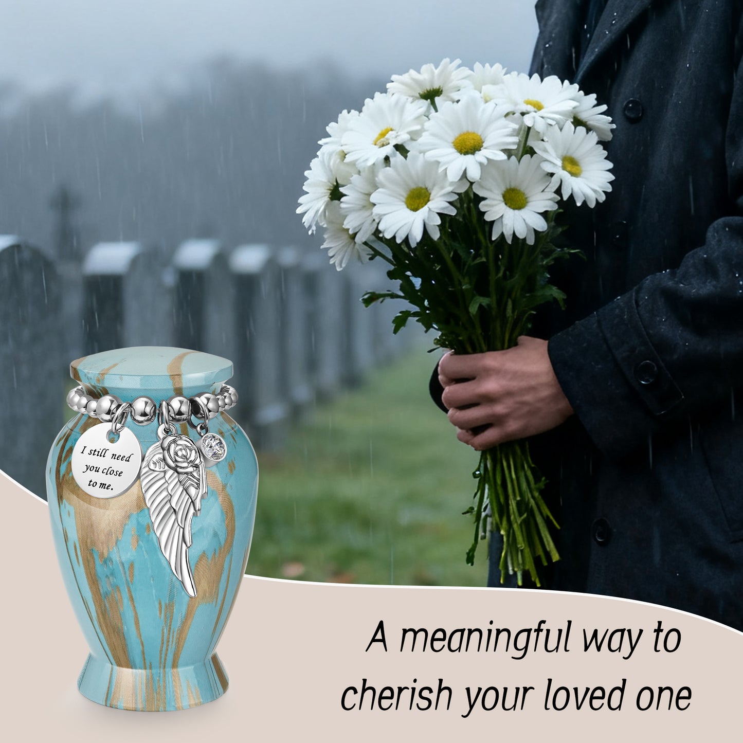 Small Urns for Human Ashes Keepsake, 2.83 Inches Memorial Urn for Women Men, Aluminum Cremation Urns for Human Ashes