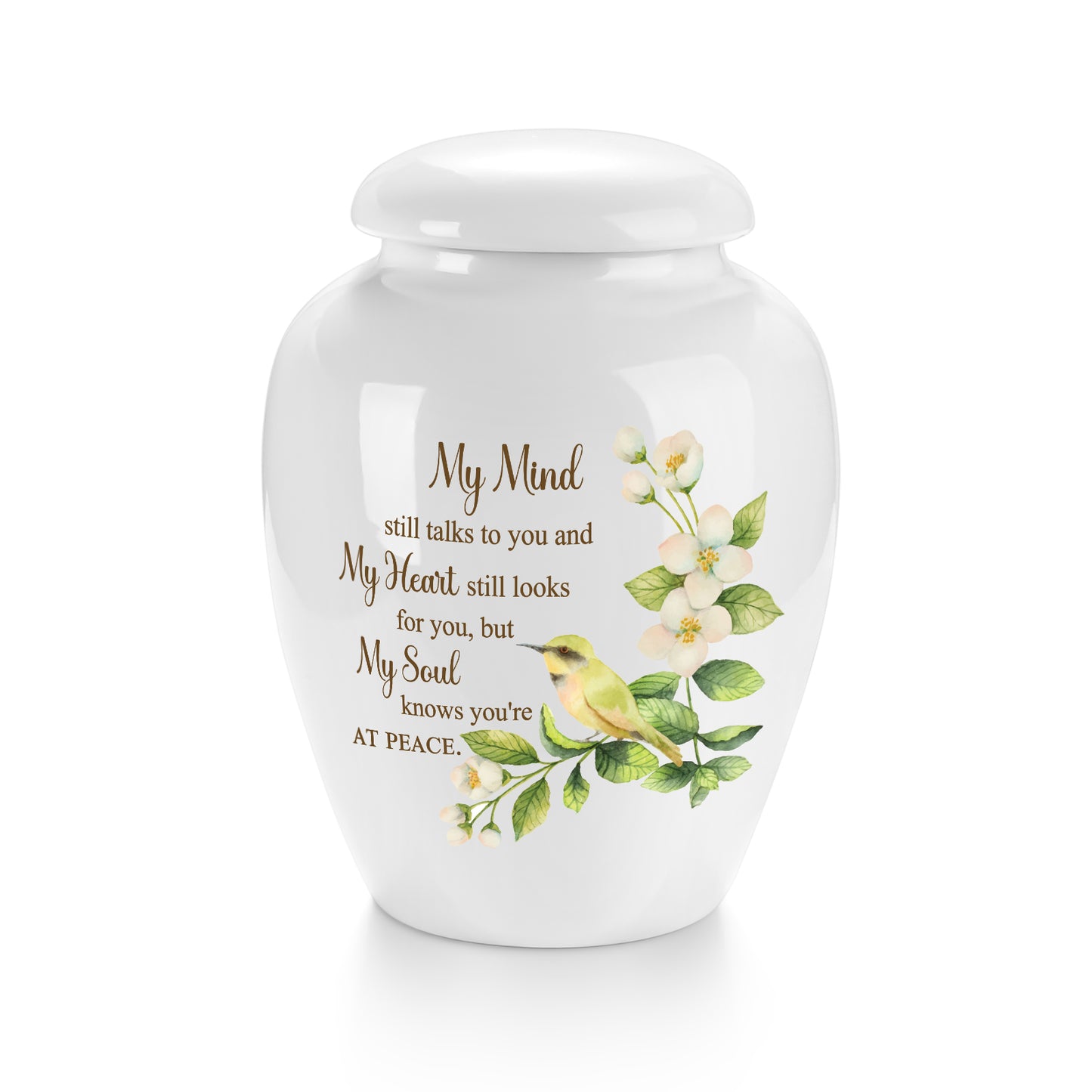 Ceramic Mini Urn for Ashes - Elegant Memorial Keepsake Urn for Human Ashes, Small Cremation Urn for Women Men