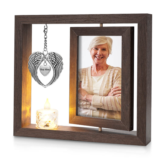 Sympathy Gifts Memorial Picture Frame for Loss of Loved One - Memorial Gifts for Loss of Mom, Rotate Display for Two 4x6 Photos