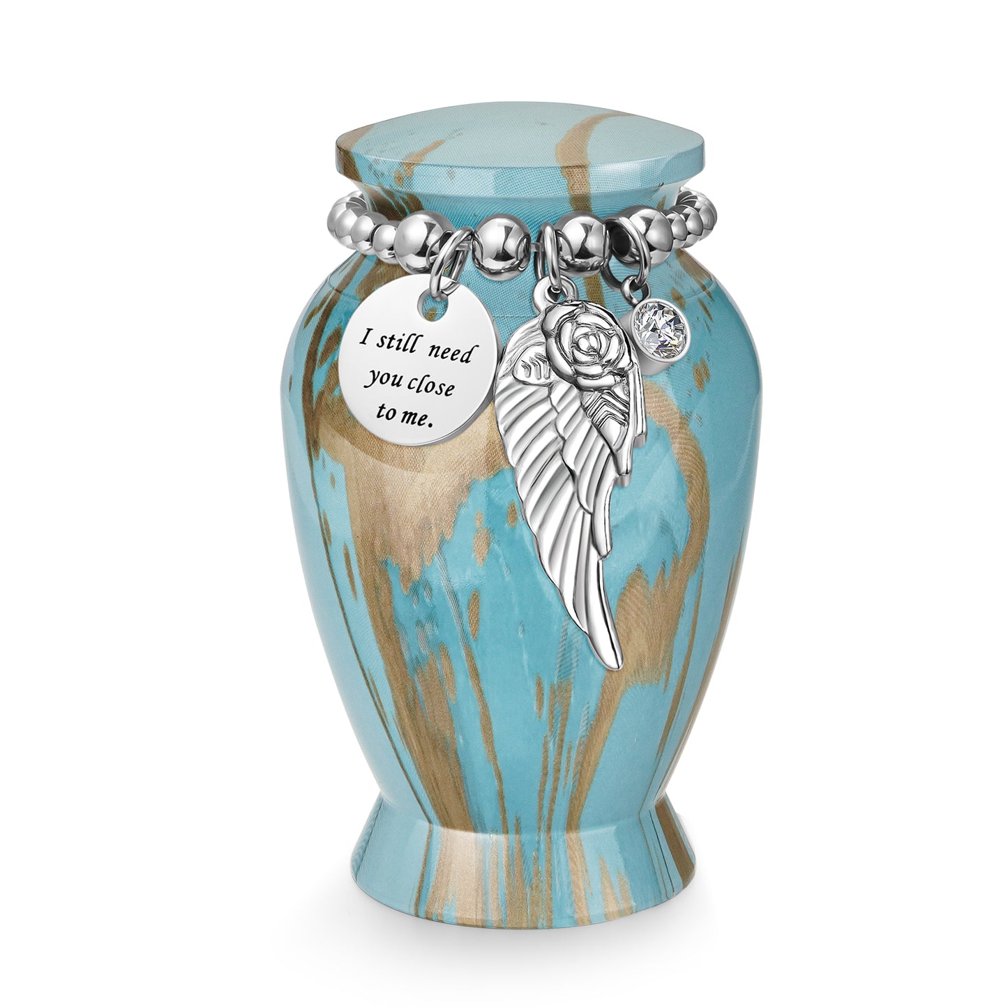Small Urns for Human Ashes Keepsake, 2.83 Inches Memorial Urn for Women Men, Aluminum Cremation Urns for Human Ashes