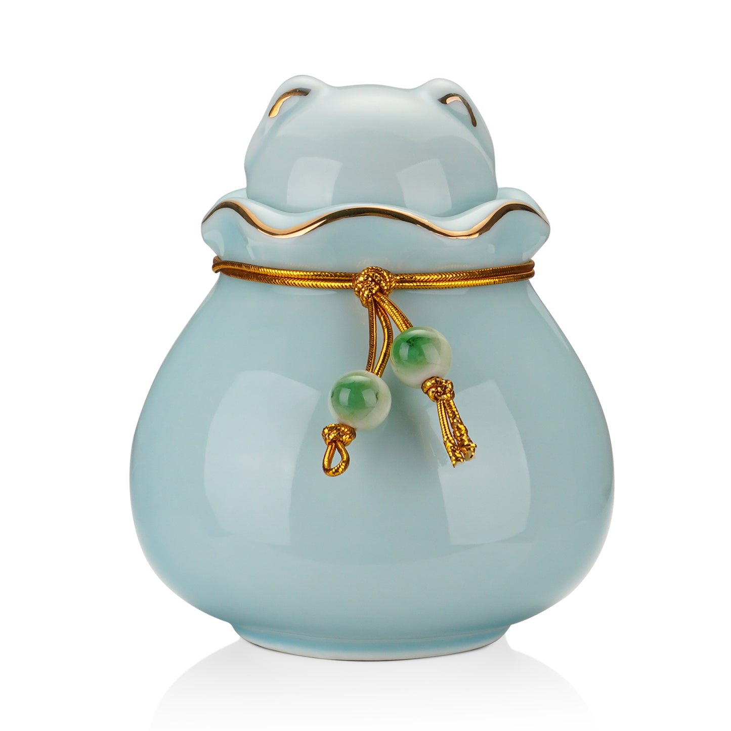 Pet Memorial Urn for Cat or Dog Ashes Elegant Ceramic Keepsake Holder, Small Urn for Pet Ashes