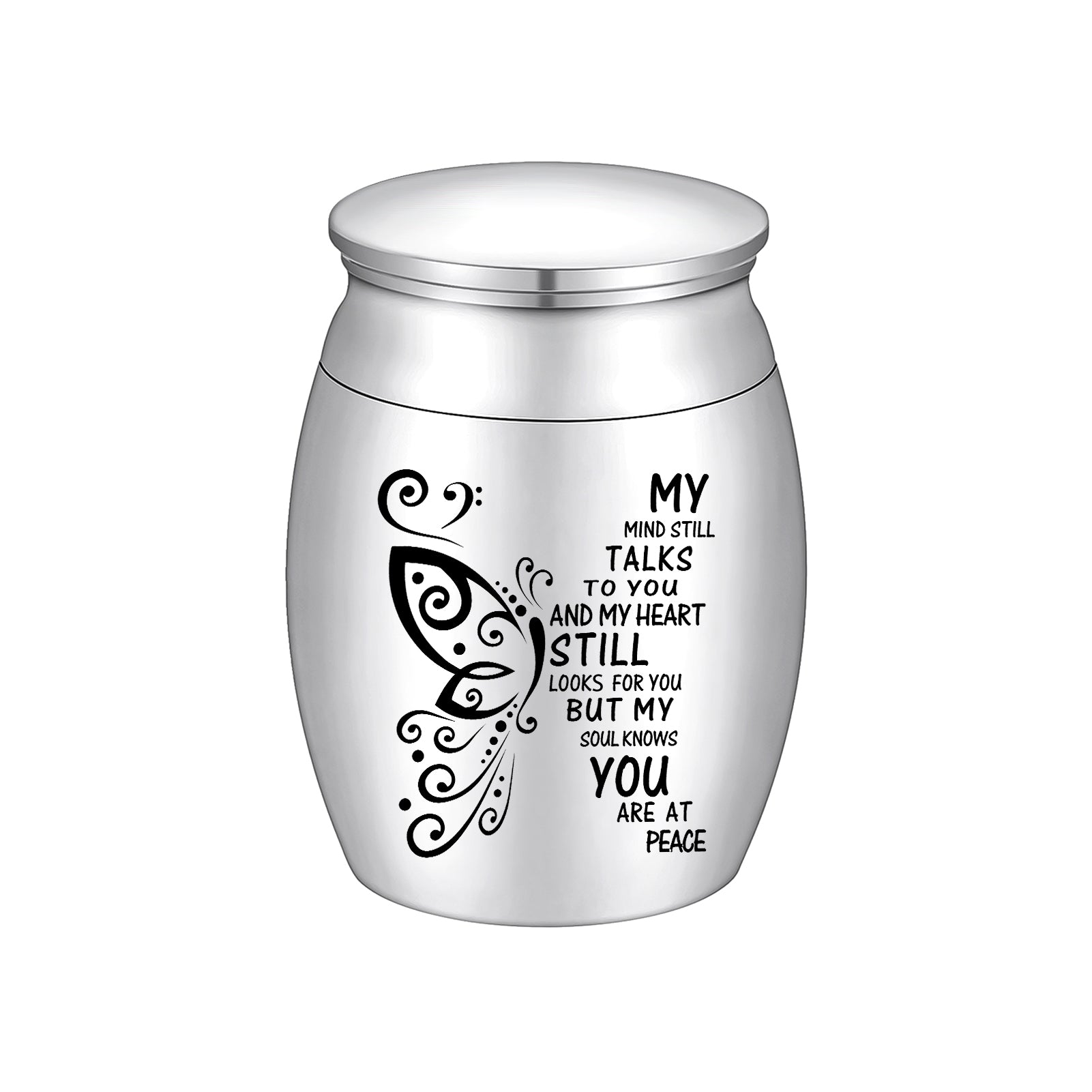 Small Urn for Ashes 1.57 Inches Small Keepsake Urn for Human Ashes Butterfly Mini Urn Stainless Steel Ash Holder Small Ash Urn for Women Keepsake
