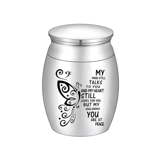 Small Urn for Ashes Small Keepsake Urn for Human Ashes Butterfly Mini Urn Stainless Steel Small Ash Urn
