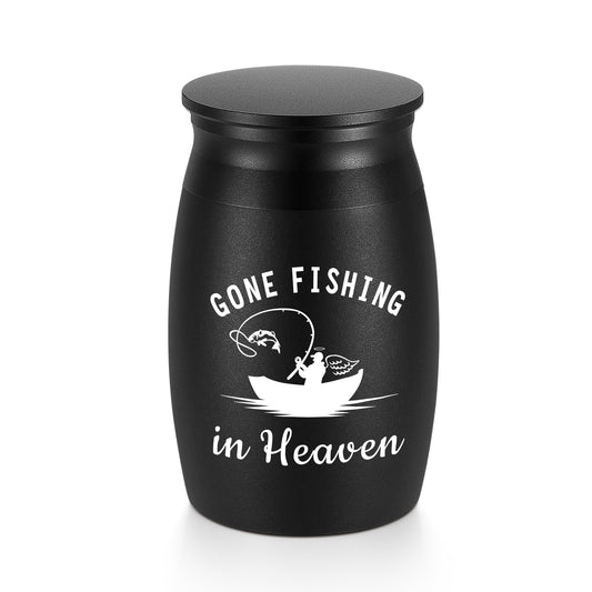 Small Urns for Human Ashes - 2.76 Inches Black Aluminium Urn for Ashes Keepsake, Cremation Urns Memorial Holder, Funeral Decorative Urn for Women Men