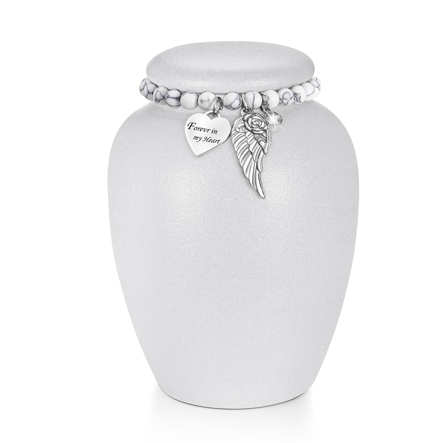 Urn for Human Ashes Keepsake- 4.8 Inches White Ceramic Urn Ashes Keepsake, Memorial Holder Decorative Urn