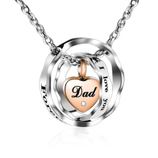 Urn Necklace for Ashes Stainless Steel Cremation Necklace Memorial Keepsake