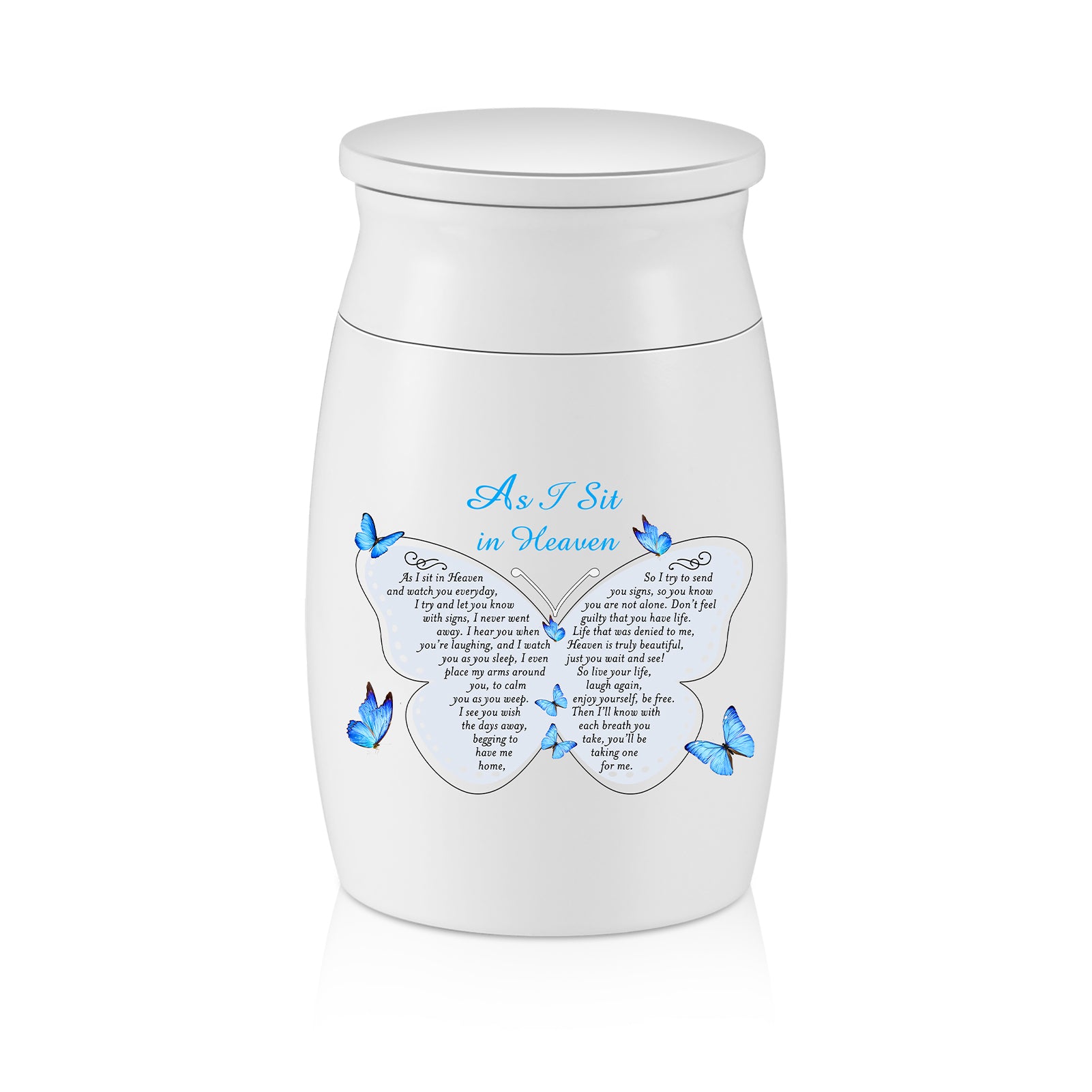 Small Urns for Human Ashes Aluminium Mini Keepsake Urn Butterflies Small Cremation Urns for Ashes Memorial Ashes Keepsake