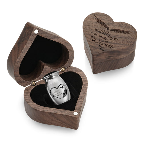 Heart Wood Urn Box Mini Urns for Human Ashes 1.2 Inches Small Urns for Human Ashes Keepsake Heart Cremation Keepsake Urn Small Urn for Ash for Women Men