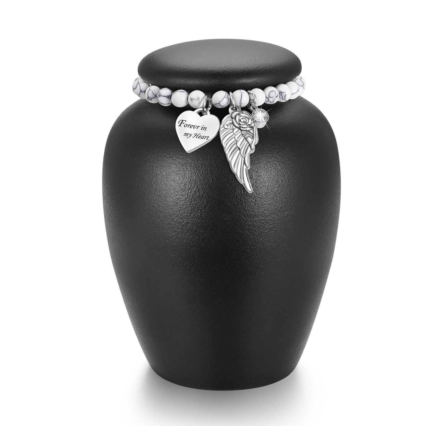 Urn for Human Ashes Keepsake- 4.8 Inches White Ceramic Urn Ashes Keepsake, Memorial Holder Decorative Urn