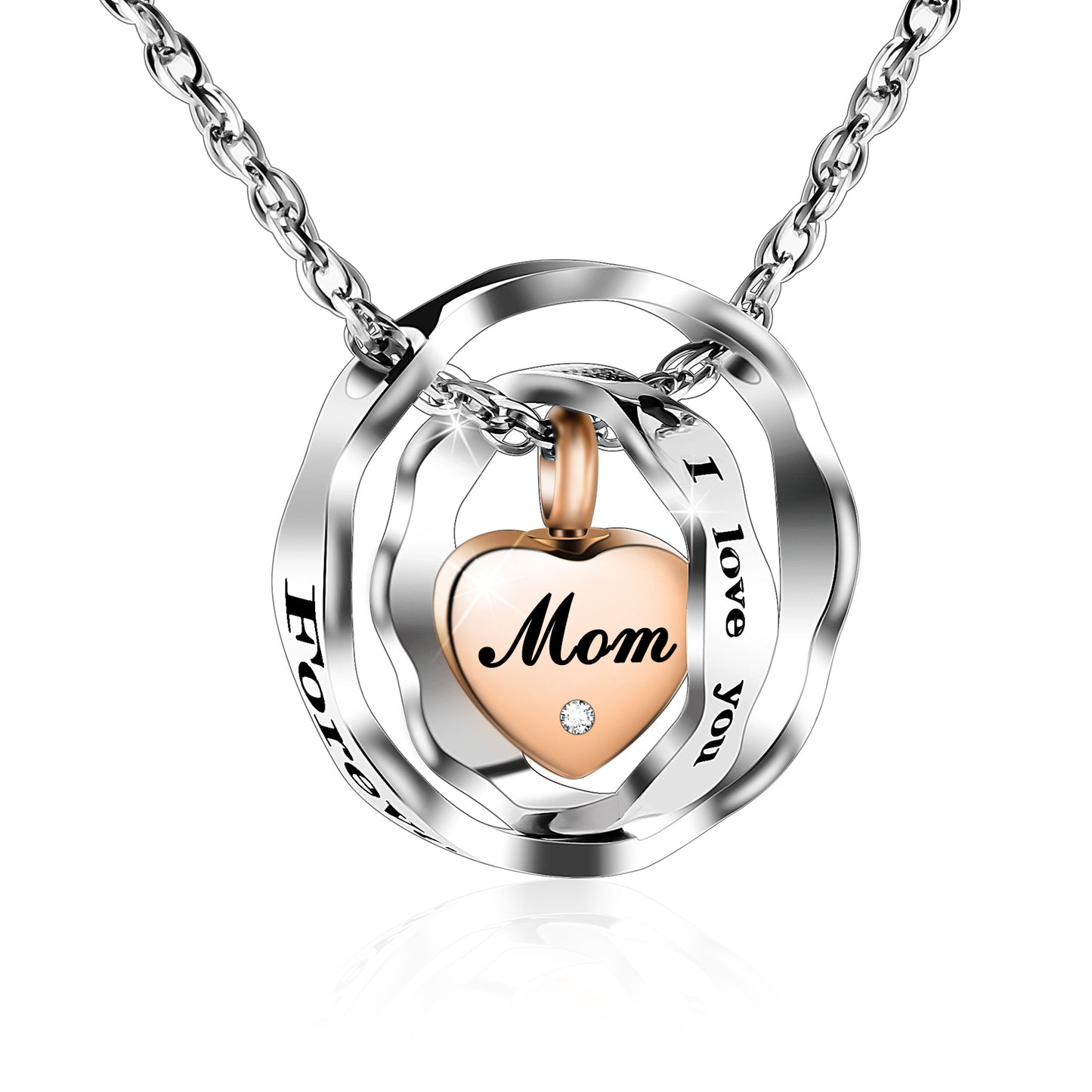 Urn Necklace for Ashes Stainless Steel Cremation Necklace Memorial Keepsake