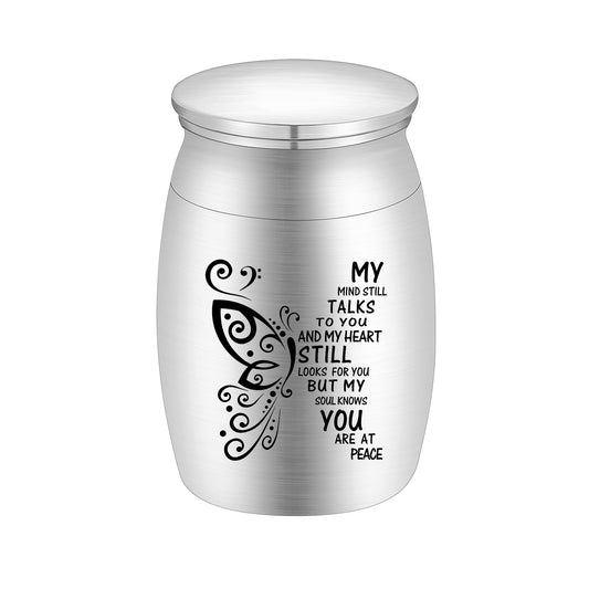 Small Aluminum Keepsake Cremation Urn Butterfly Mini Cremation Urns for Ashes Aluminum Urn