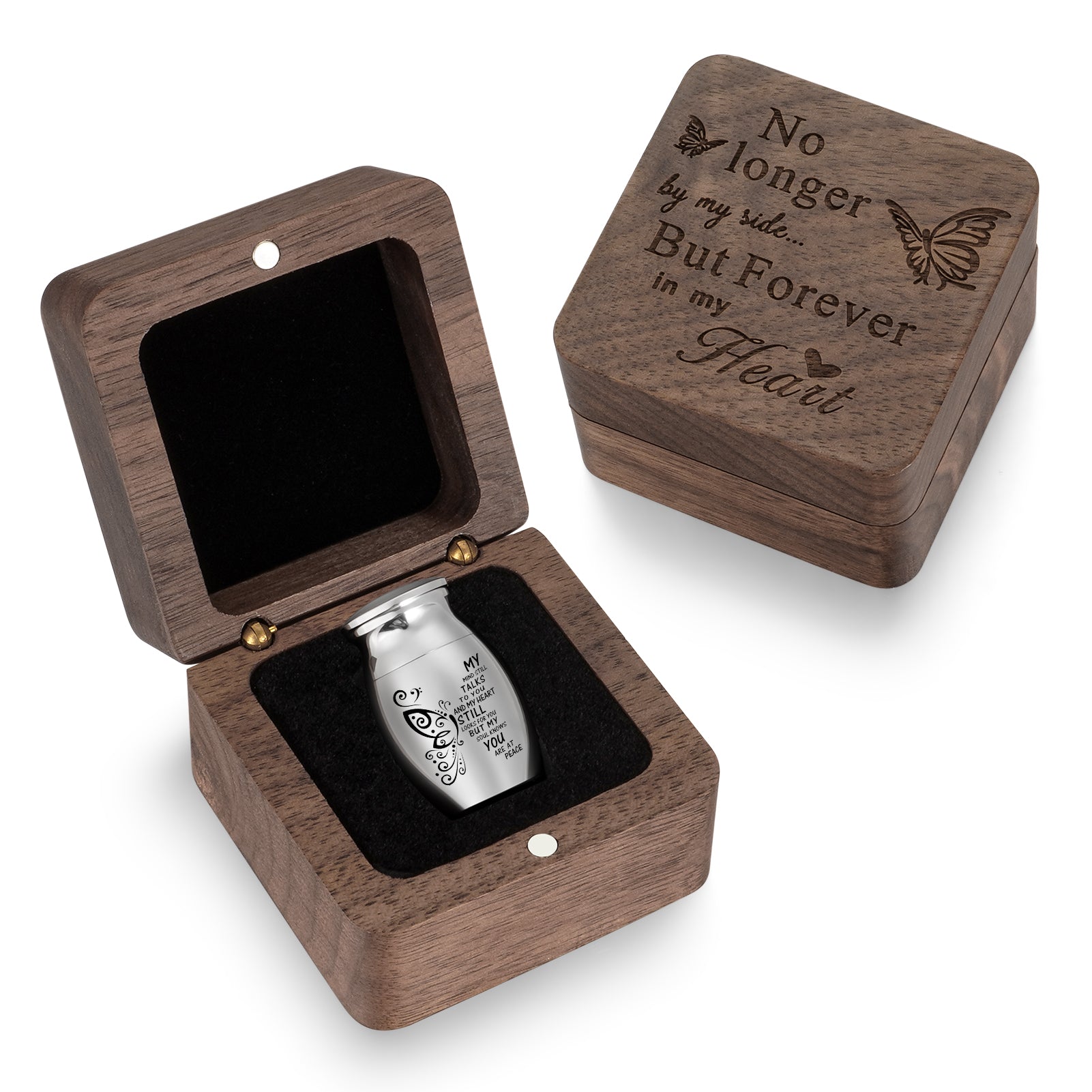 Heart Wood Urn Box Mini Urns for Human Ashes 1.2 Inches Small Urns for Human Ashes Keepsake Heart Cremation Keepsake Urn Small Urn for Ash for Women Men