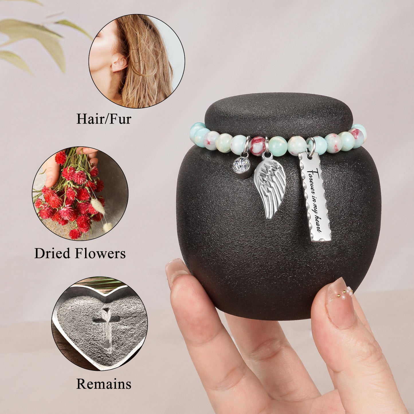 Mini Urn for Human Ashes - 2.76 Inches White Ceramic Urn for Ashes, Memorial Decorative Urn, Cremation Funeral Urn