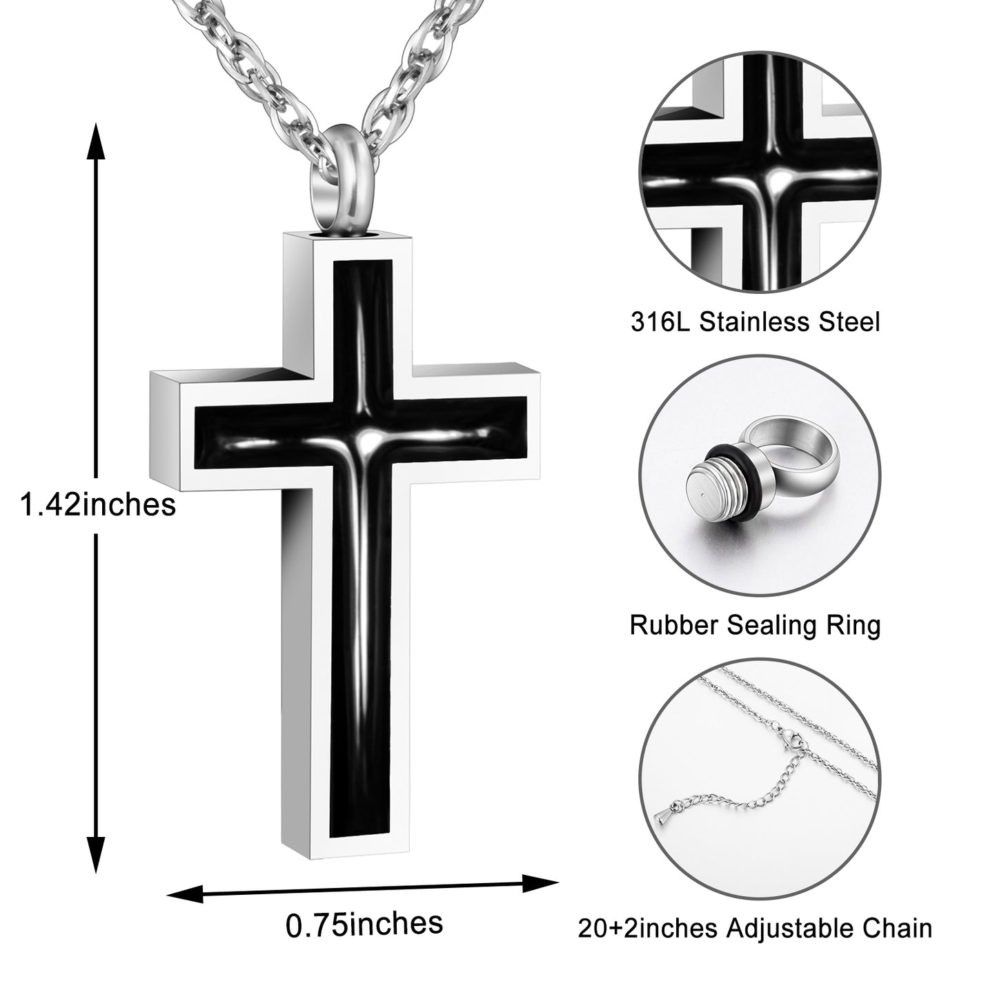 Cremation Jewelry for Ashes Urn Necklace for Ashes Stainless Steel Memorial Urn Pendant Necklace