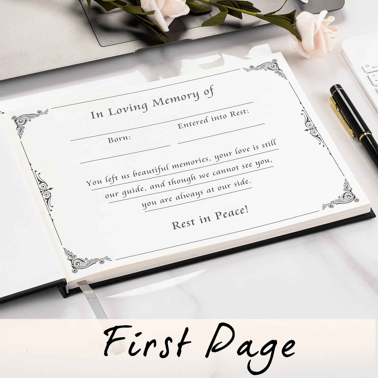 Funeral Guest Book for Memorial Service Celebration of Life Guest Book 80 Pages Funeral Sign-in Book