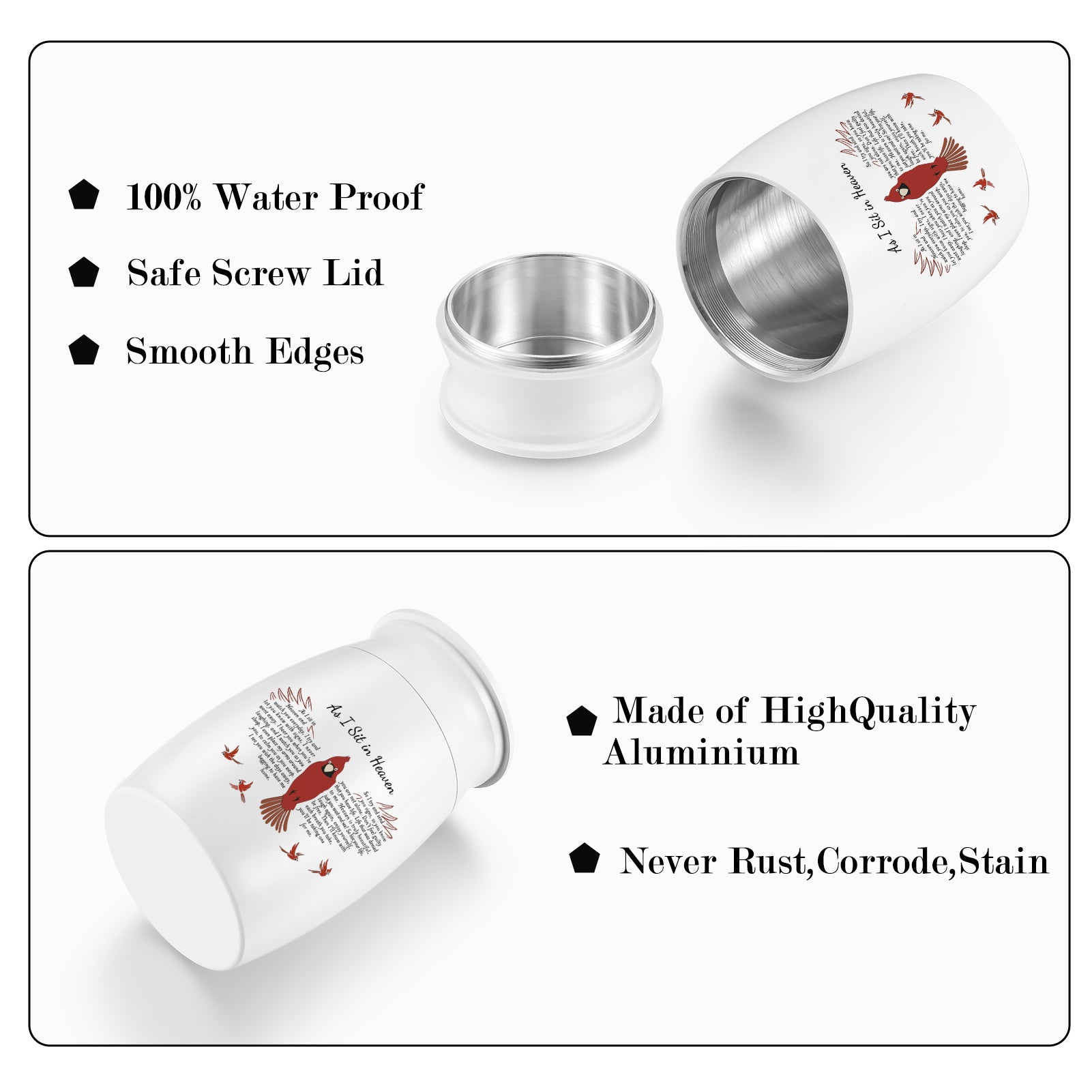 Small Urns for Human Ashes Aluminium Mini Keepsake Urn Butterflies Small Cremation Urns for Ashes Memorial Ashes Keepsake