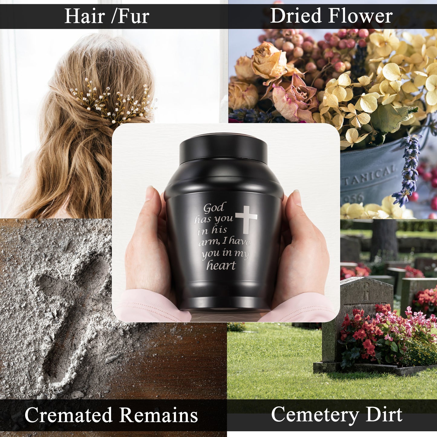 Urns for Human Ashes Stainless Steel Urn for Ashes Keepsake, Cremation Urns Memorial Holder, Funeral Decorative Urn