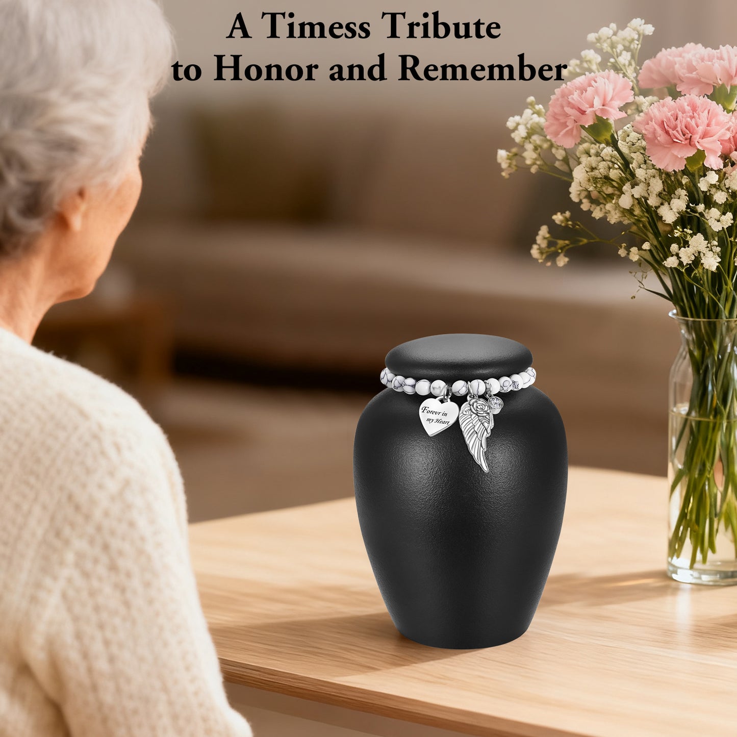 Urn for Human Ashes Keepsake- 4.8 Inches White Ceramic Urn Ashes Keepsake, Memorial Holder Decorative Urn