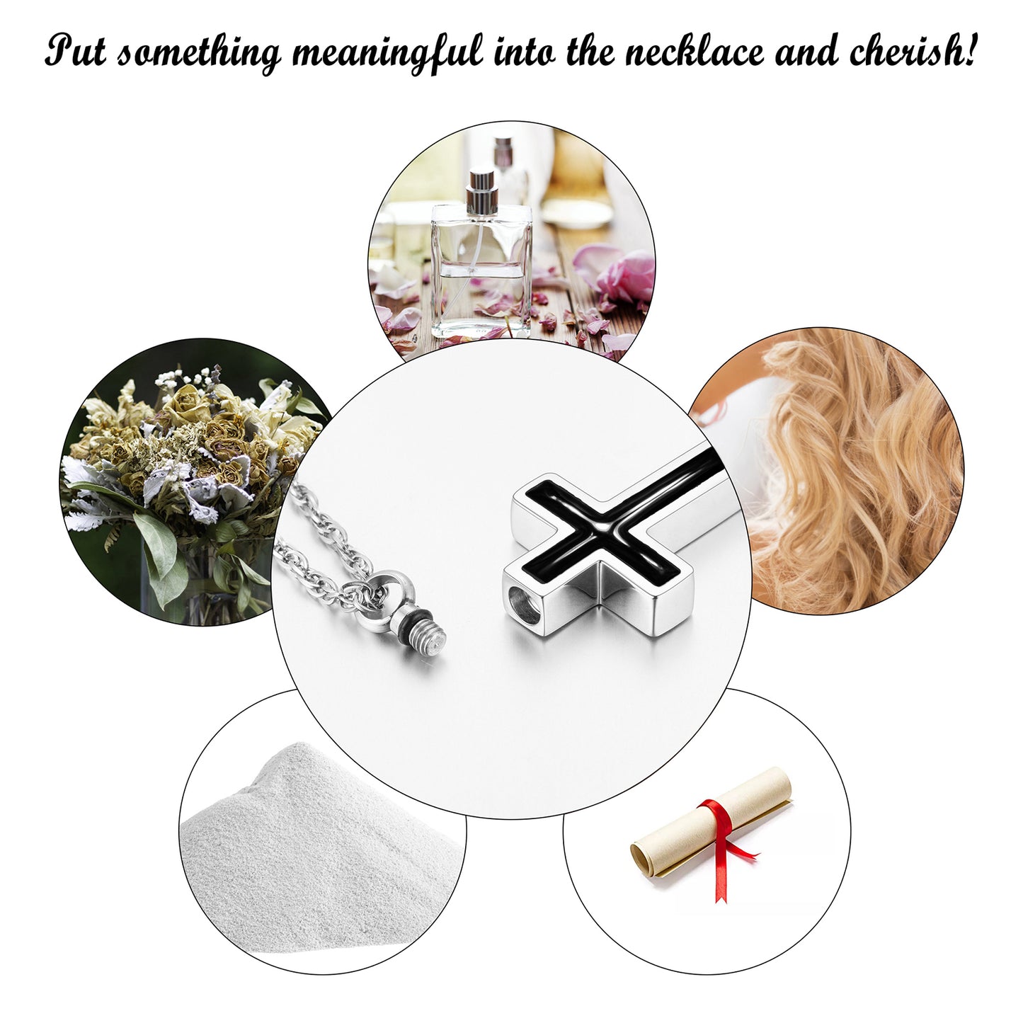 Cremation Jewelry for Ashes Urn Necklace for Ashes Stainless Steel Memorial Urn Pendant Necklace