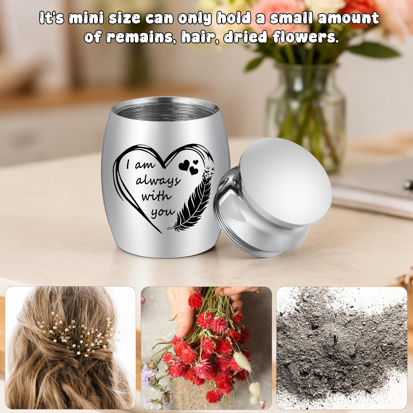 Heart Wood Urn Box Mini Urns for Human Ashes 1.2 Inches Small Urns for Human Ashes Keepsake Heart Cremation Keepsake Urn Small Urn