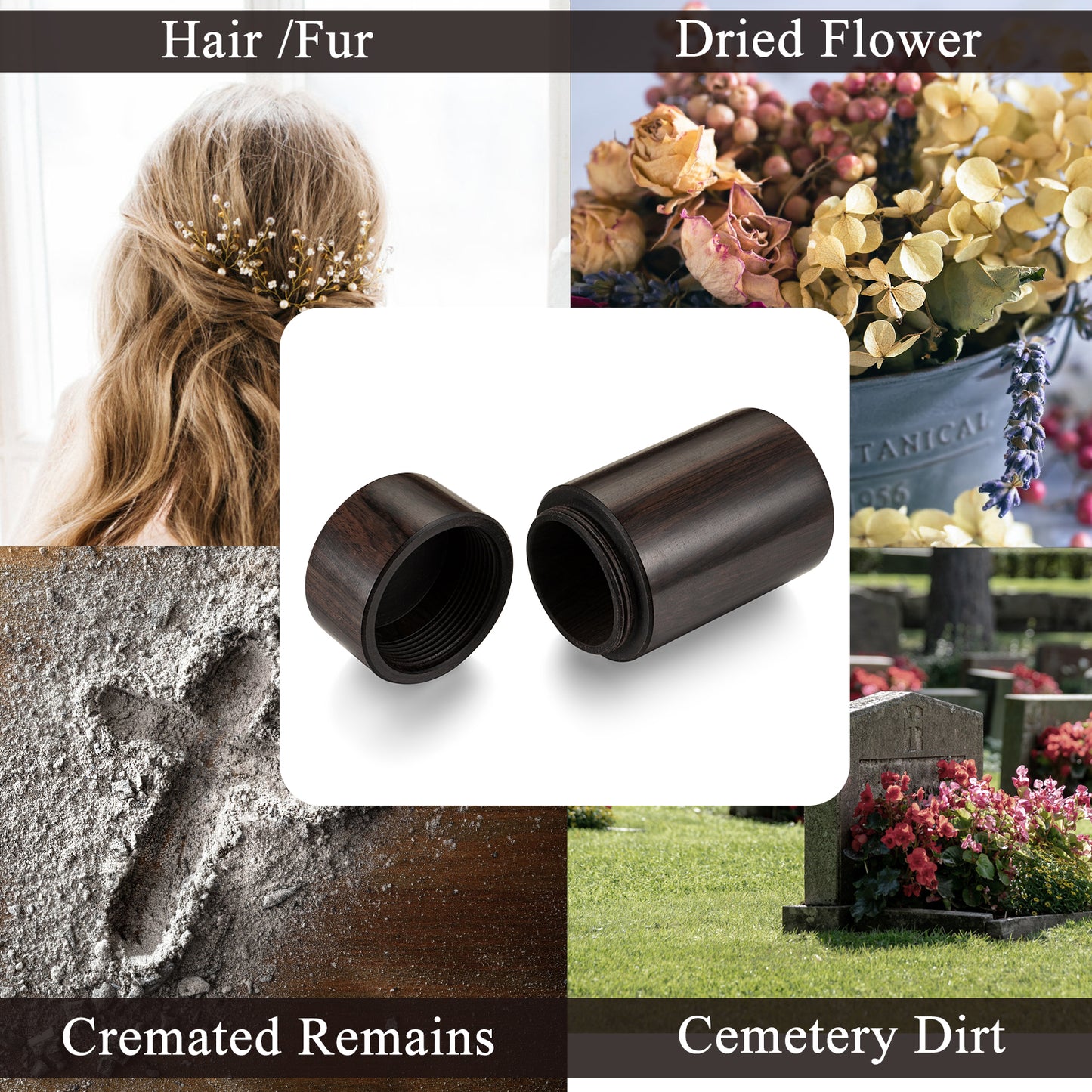 Small Sandalwood Urn for Human Ashes,Cremation Ashes Urns - Mini Memorial Wood Urns, Small Keepsake, Decorative Urn