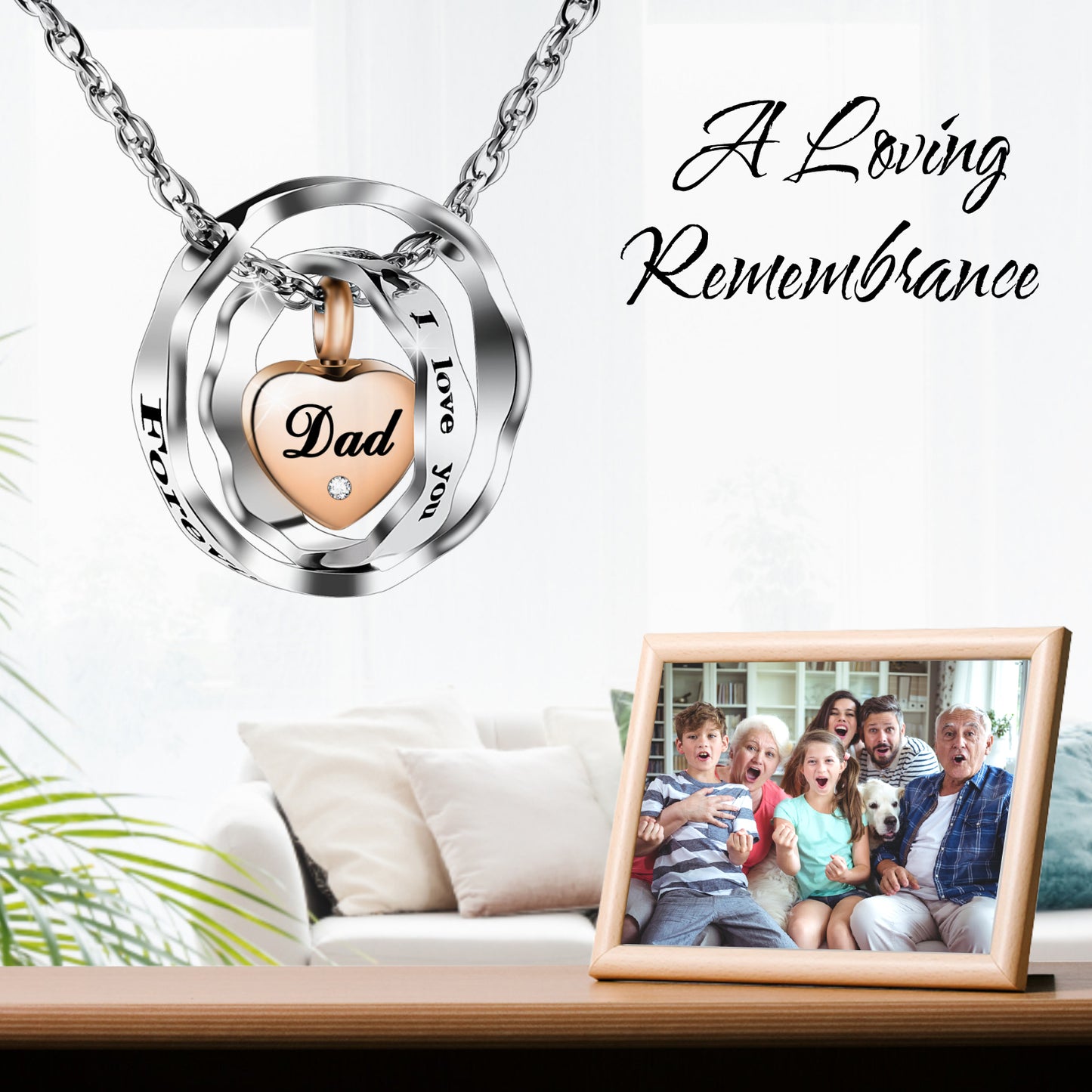 Urn Necklace for Ashes Stainless Steel Cremation Necklace Memorial Keepsake