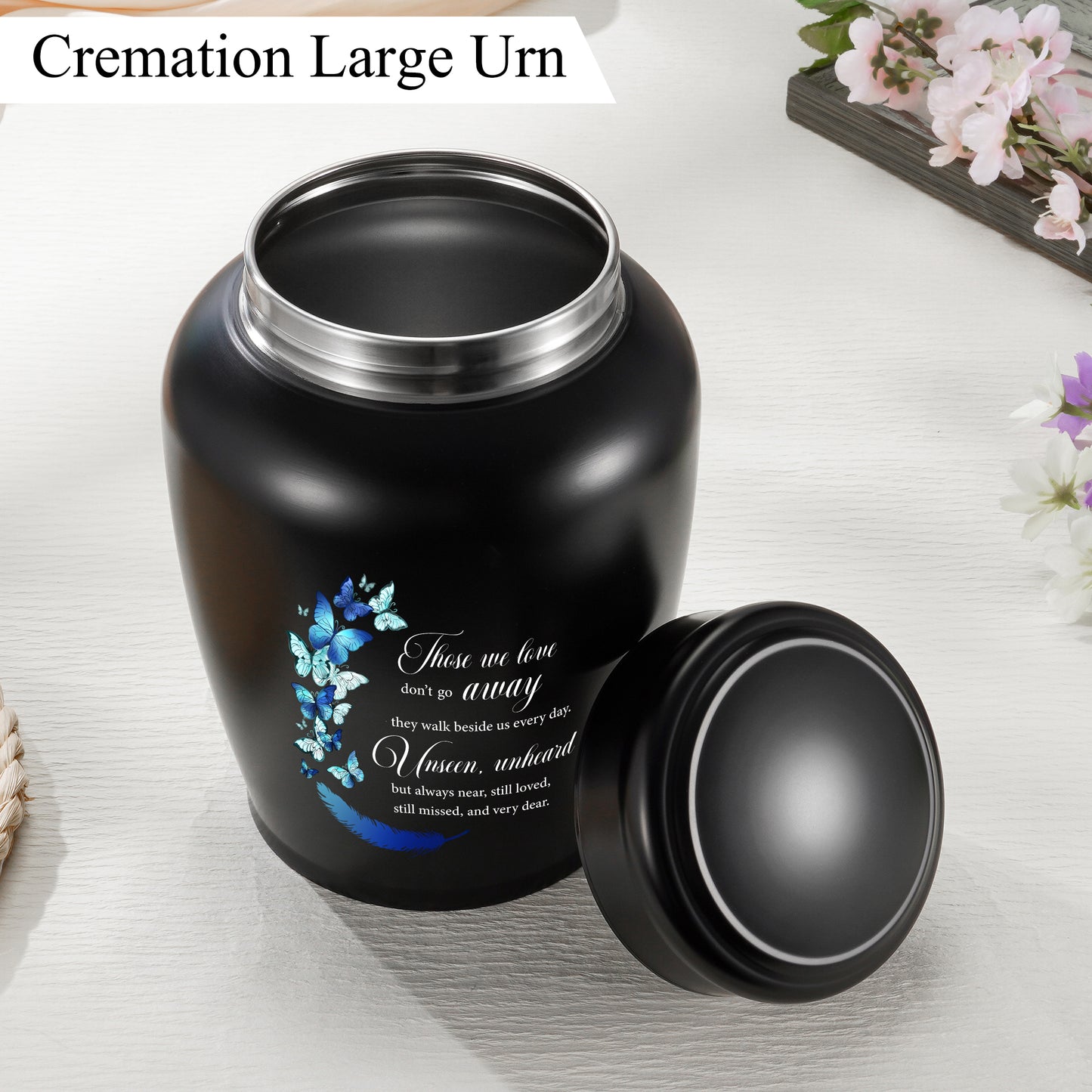 Large Urns for Adult Male Female-Decorative Urns, Stainless Steel Funeral Keepsake for Ashes Remains Cremation Urn
