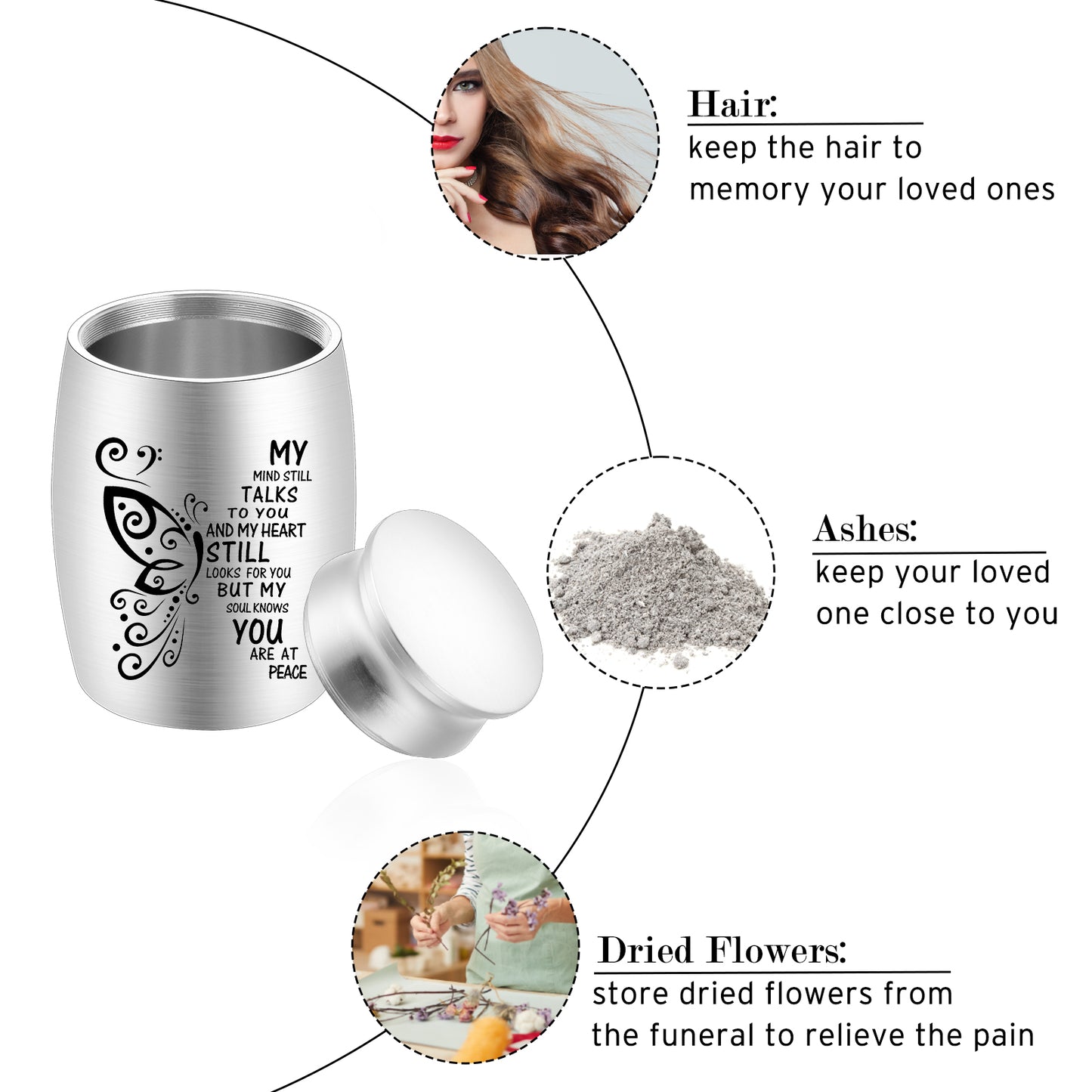 Small Aluminum Keepsake Cremation Urn Butterfly Mini Cremation Urns for Ashes Aluminum Urn