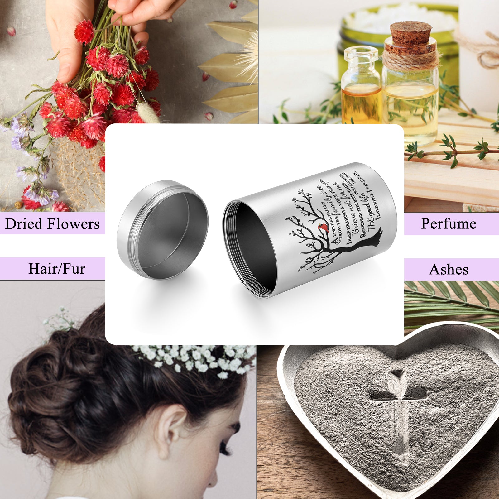 Small Urns for Human Ashes Keepsake, 3.54 Inch Mini Urn for Human Ashes, Memorial Keepsake for Men Women, Cremation Urns for Adult Female Male - Tree of Life Silver Funeral Urn