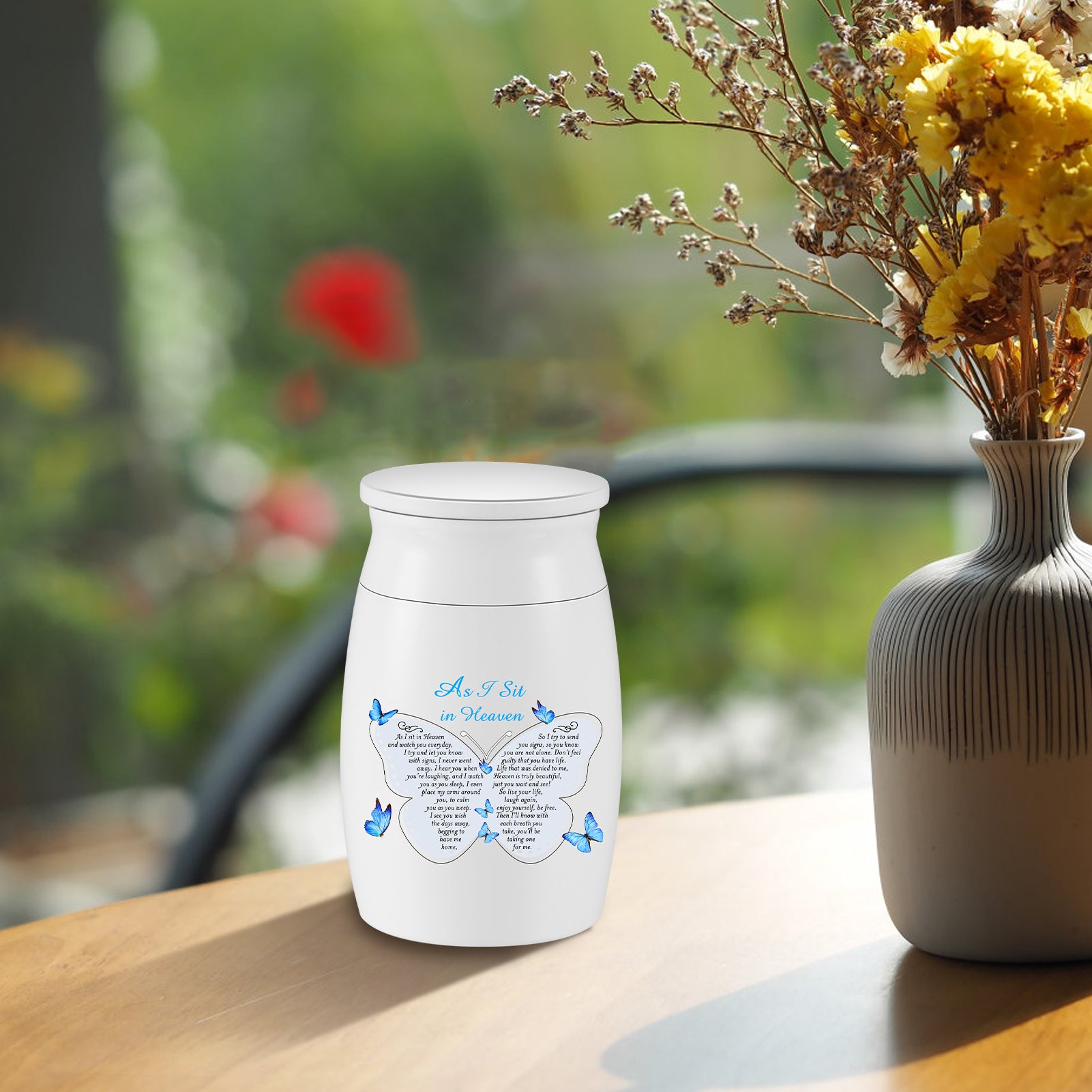 Small Urns for Human Ashes Aluminium Mini Keepsake Urn Butterflies Small Cremation Urns for Ashes Memorial Ashes Keepsake
