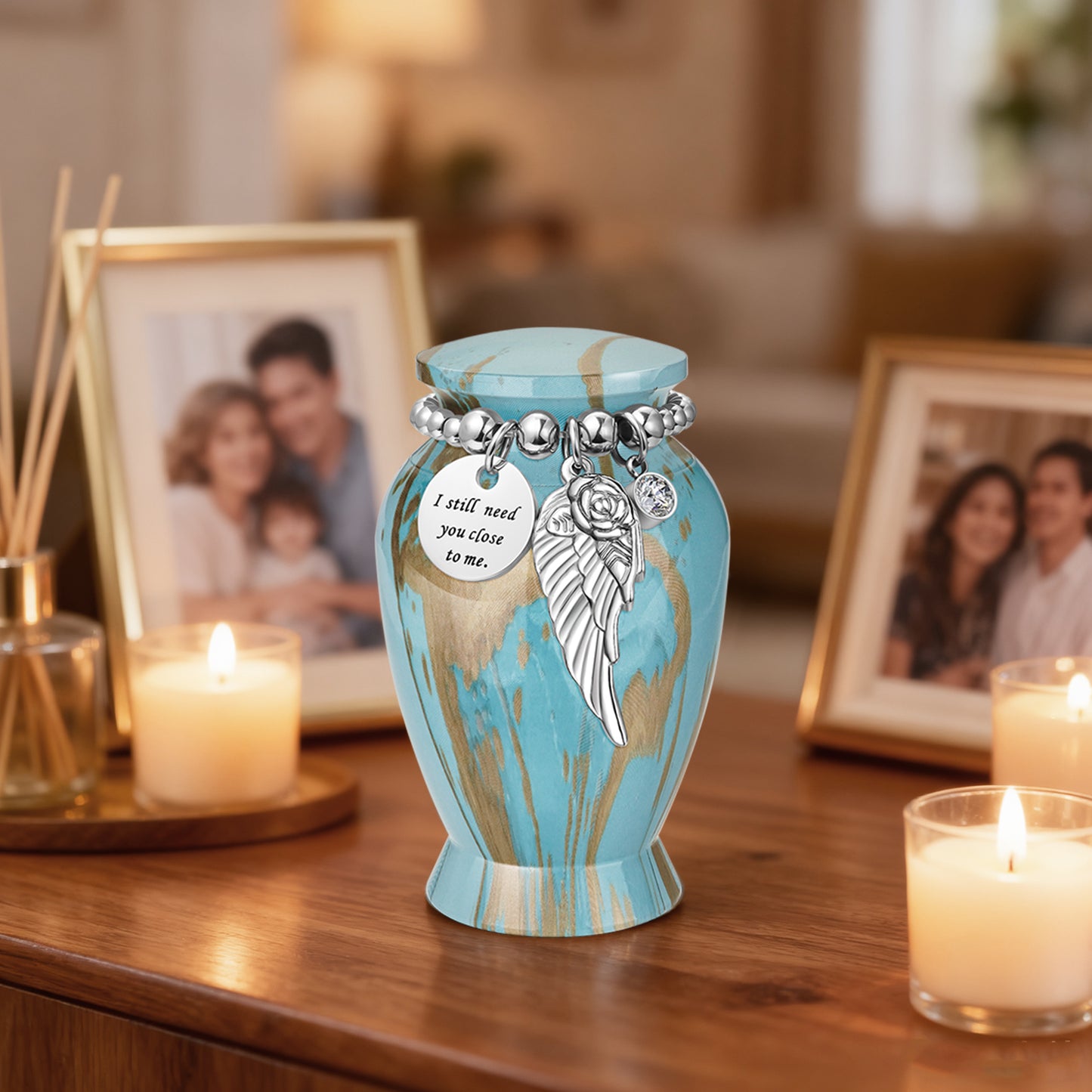 Small Urns for Human Ashes Keepsake, 2.83 Inches Memorial Urn for Women Men, Aluminum Cremation Urns for Human Ashes