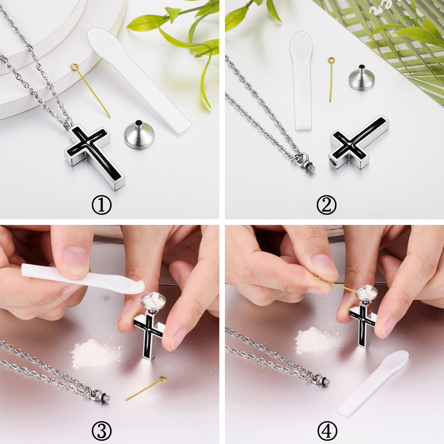 Cremation Jewelry for Ashes Urn Necklace for Ashes Stainless Steel Memorial Urn Pendant Necklace