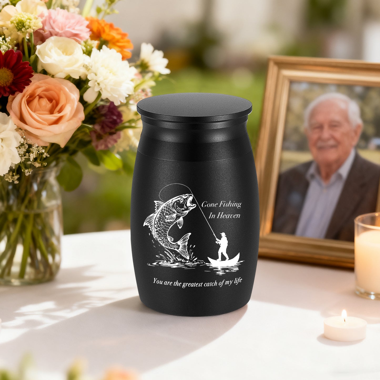 Small Urns for Human Ashes - 2.76 Inches Black Aluminium Urn for Ashes Keepsake, Cremation Urns Memorial Holder, Funeral Decorative Urn for Women Men