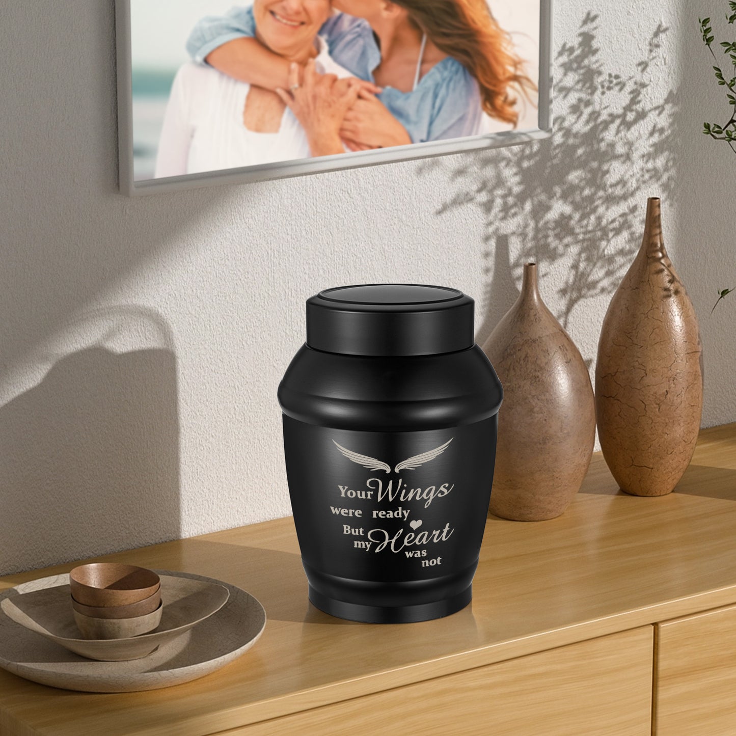 Urns for Human Ashes Stainless Steel Urn for Ashes Keepsake, Cremation Urns Memorial Holder, Funeral Decorative Urn