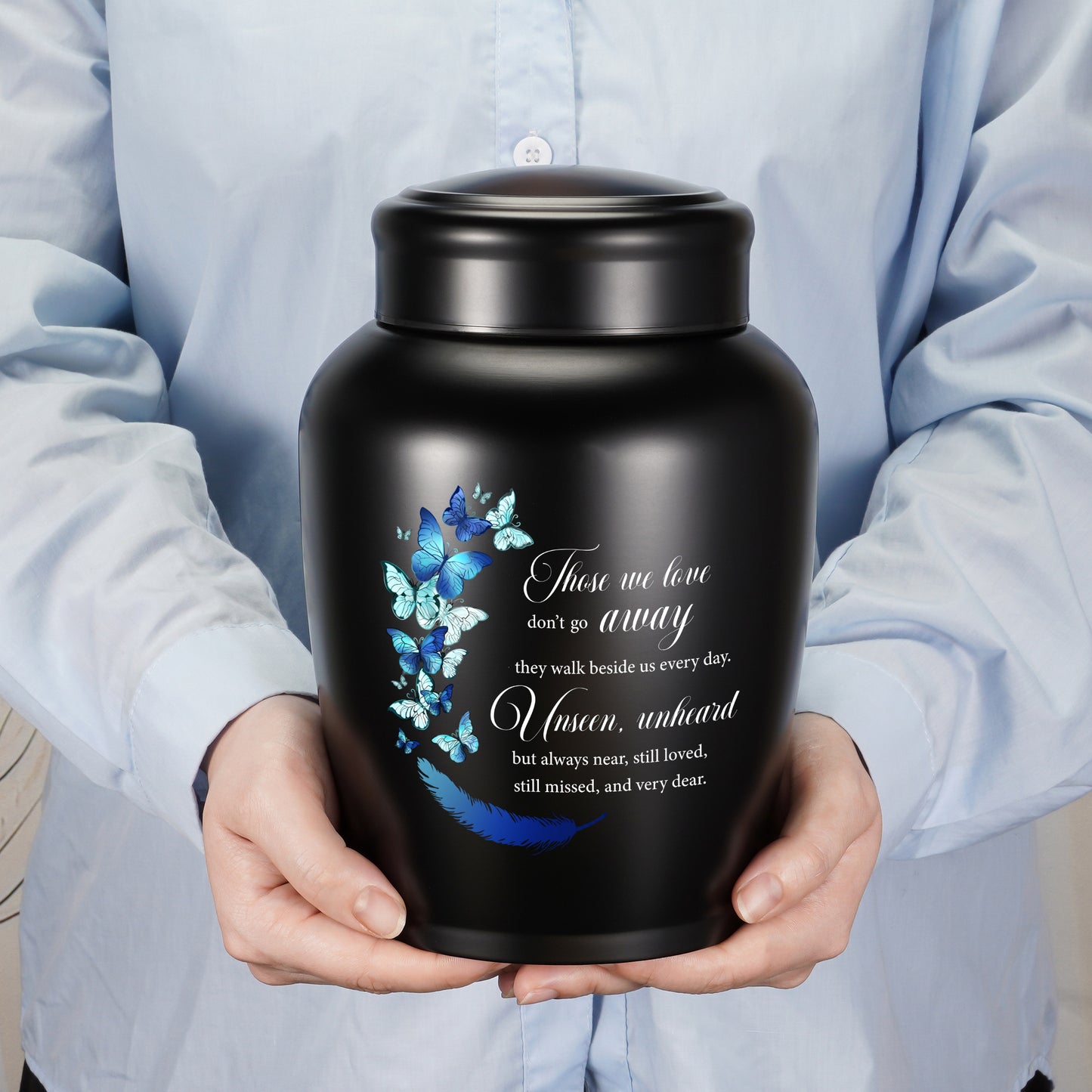 Large Urns for Adult Male Female-Decorative Urns, Stainless Steel Funeral Keepsake for Ashes Remains Cremation Urn