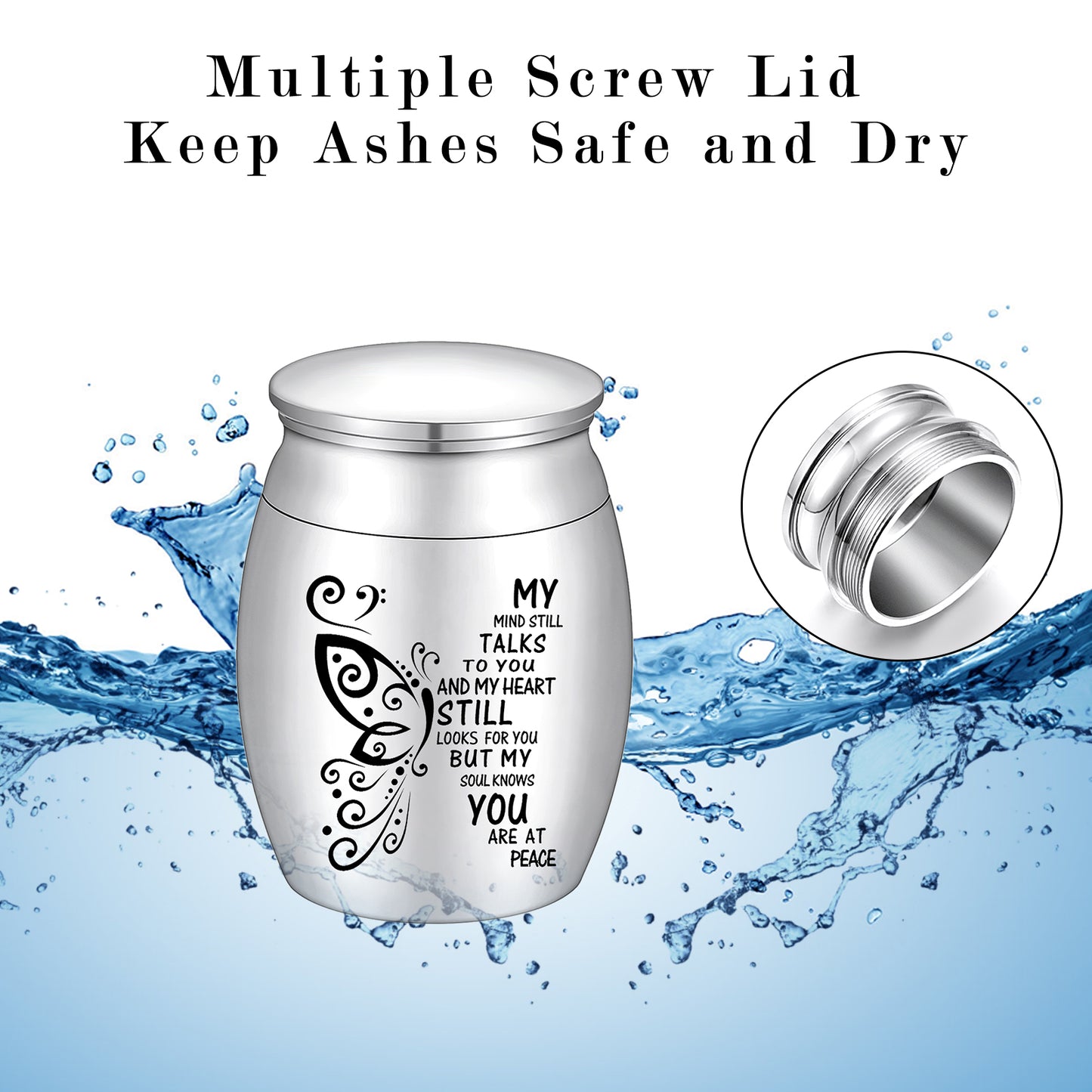 Small Urn for Ashes Small Keepsake Urn for Human Ashes Butterfly Mini Urn Stainless Steel Small Ash Urn