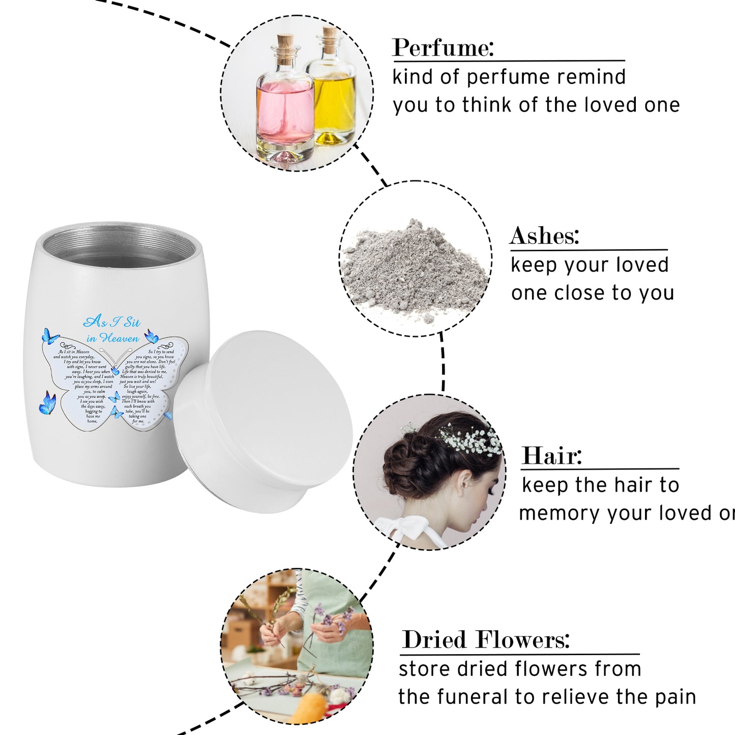 Small Urns for Human Ashes Aluminium Mini Keepsake Urn Butterflies Small Cremation Urns Memorial Ashes Keepsake
