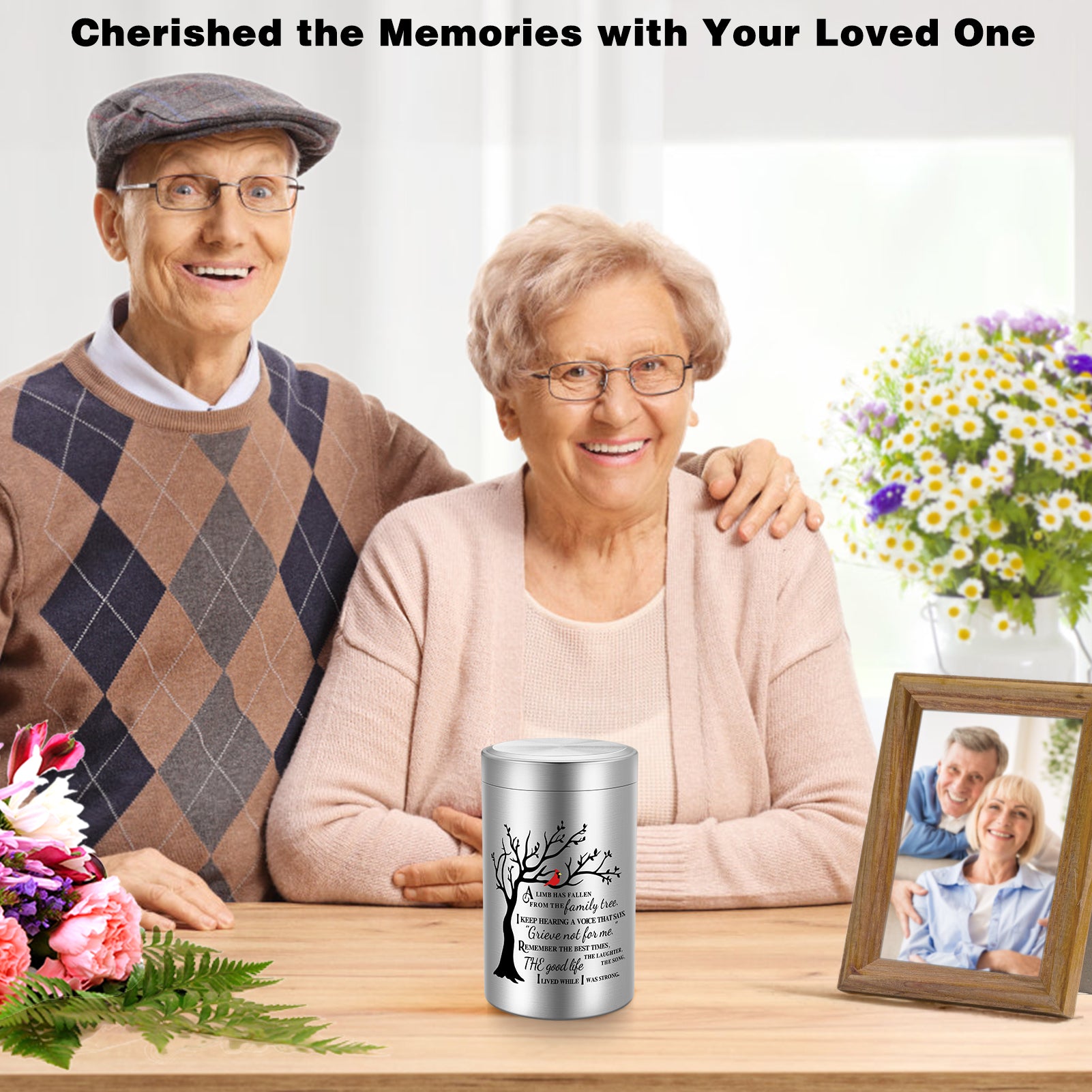 Small Urns for Human Ashes Keepsake, 3.54 Inch Mini Urn for Human Ashes, Memorial Keepsake for Men Women, Cremation Urns for Adult Female Male - Tree of Life Silver Funeral Urn