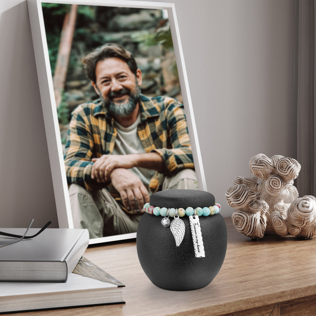 Mini Urn for Human Ashes - 2.76 Inches White Ceramic Urn for Ashes, Memorial Small Holder Decorative Urn, Cremation Funeral Urns for Women Men