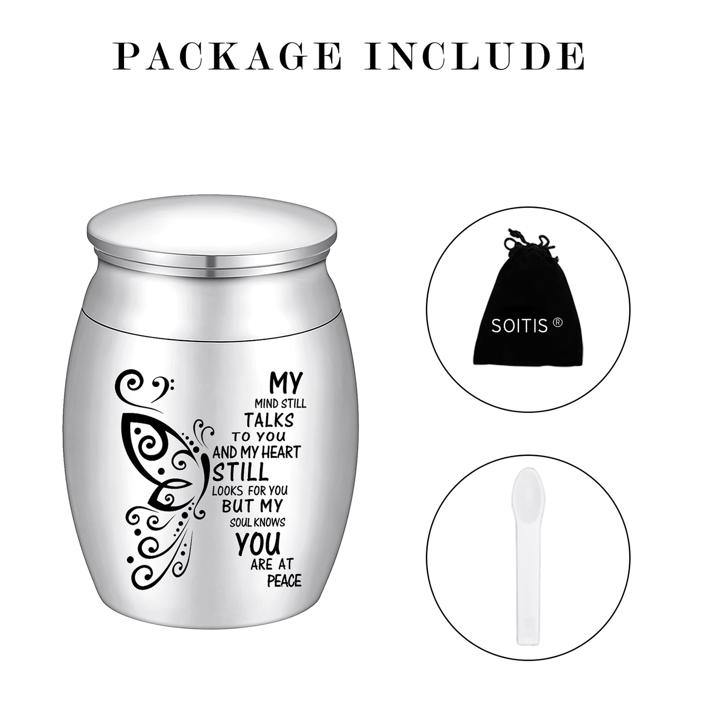 Small Urn for Ashes Small Keepsake Urn for Human Ashes Butterfly Mini Urn Stainless Steel Small Ash Urn