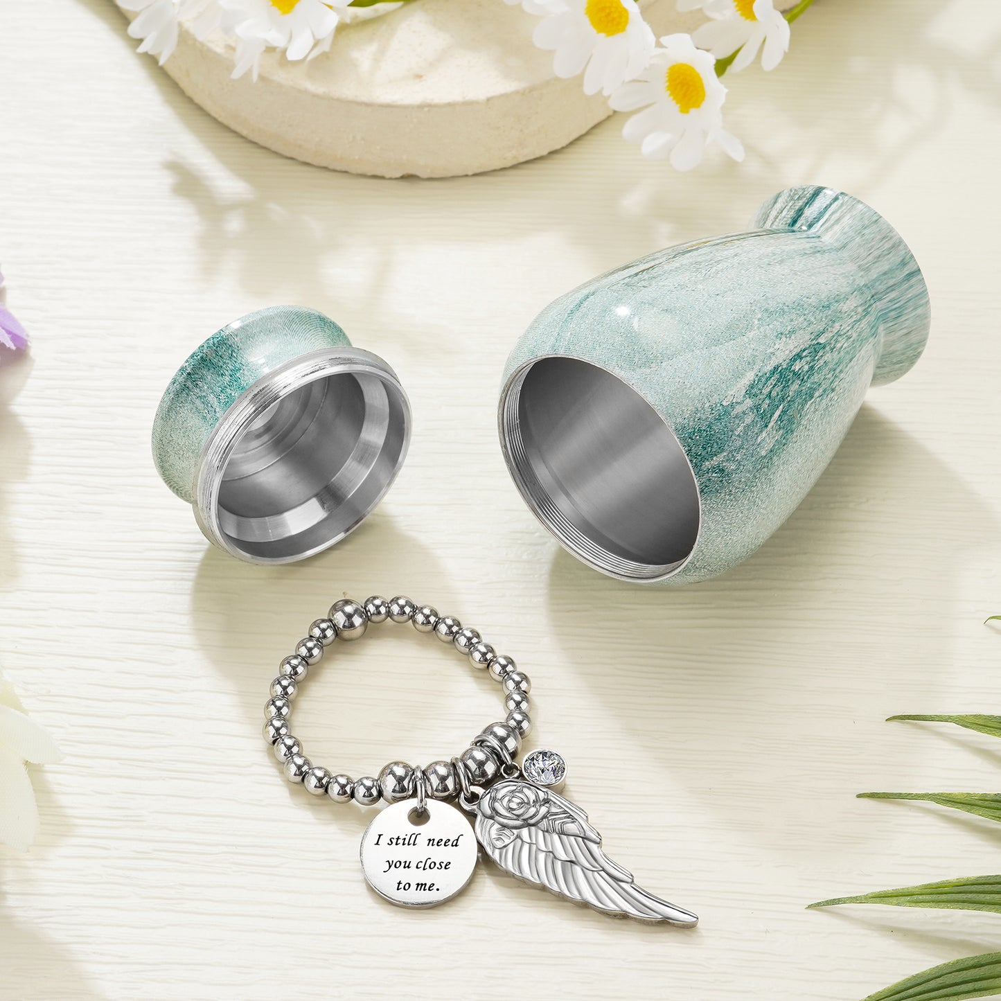 Small Urns for Human Ashes Keepsake, 2.83 Inches Urn for Women Men, Aluminum Cremation Urns for Human Ashes