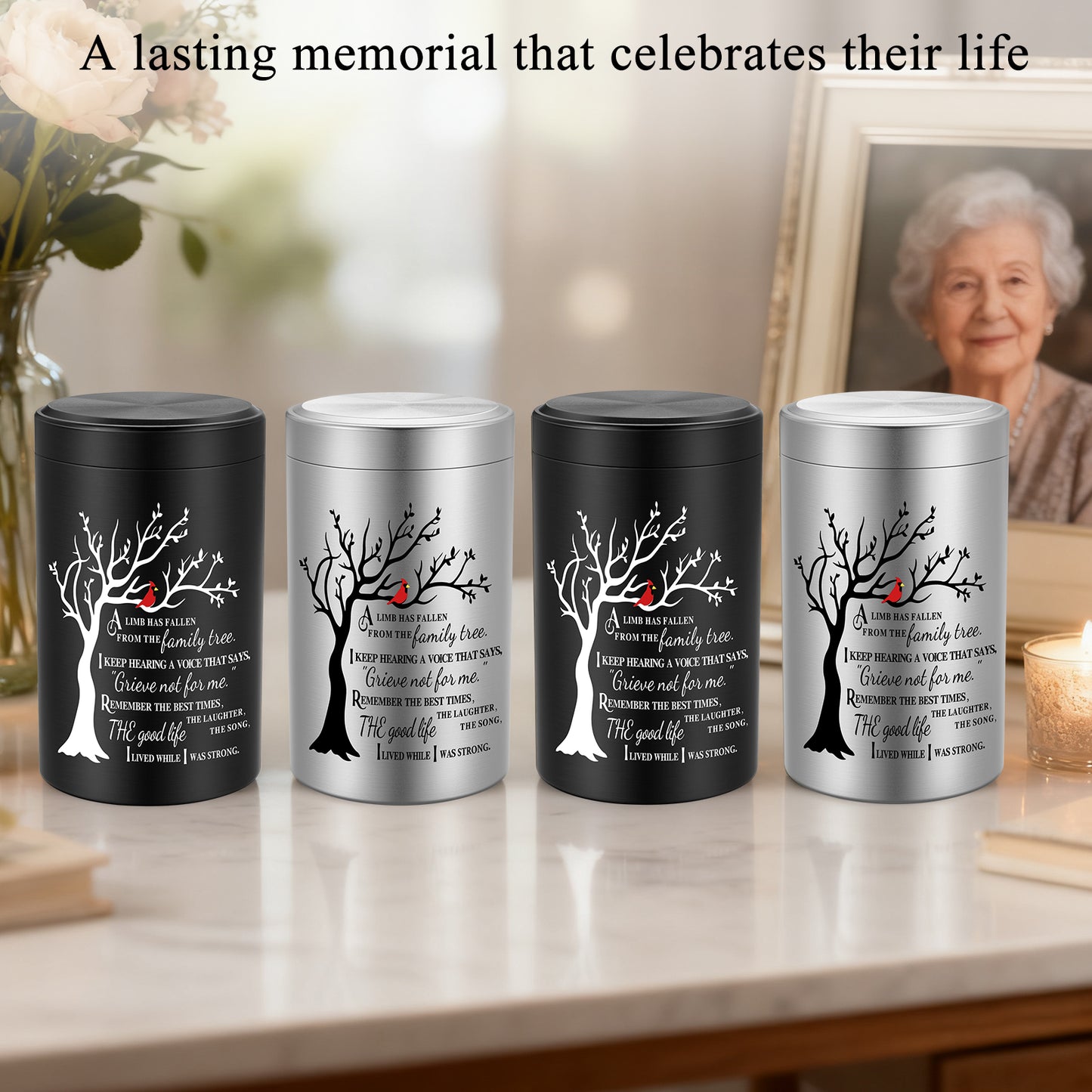 Set of 4 Small Urns for Human Ashes Keepsake 3.54 Inches Stainless Steel Mini Urns for Ashes Cremation Urns Funeral Keepsake