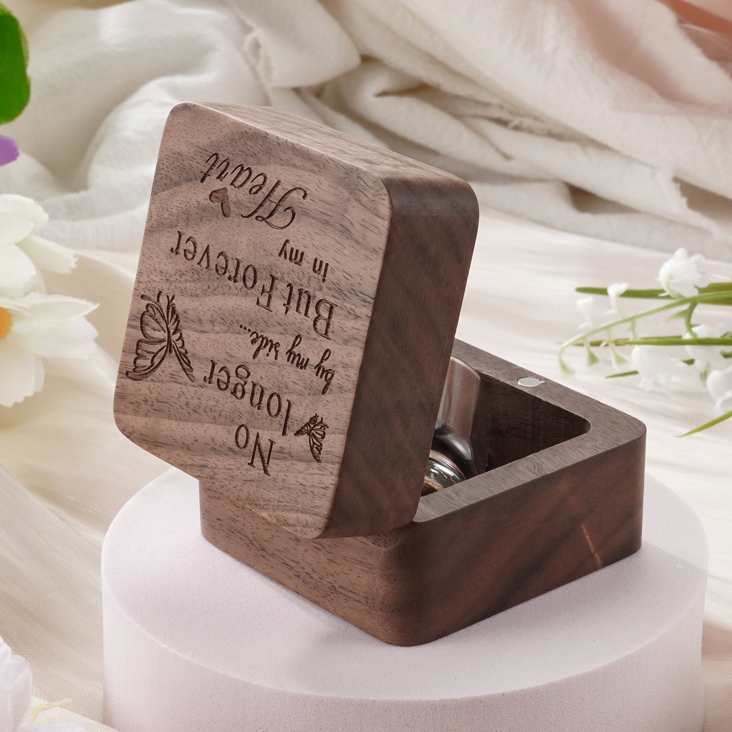 Wooden Box for Ashes Small Glass Urn for Human Ashes Keepsake, Mini Urns for Ashes, Funeral Keepsake