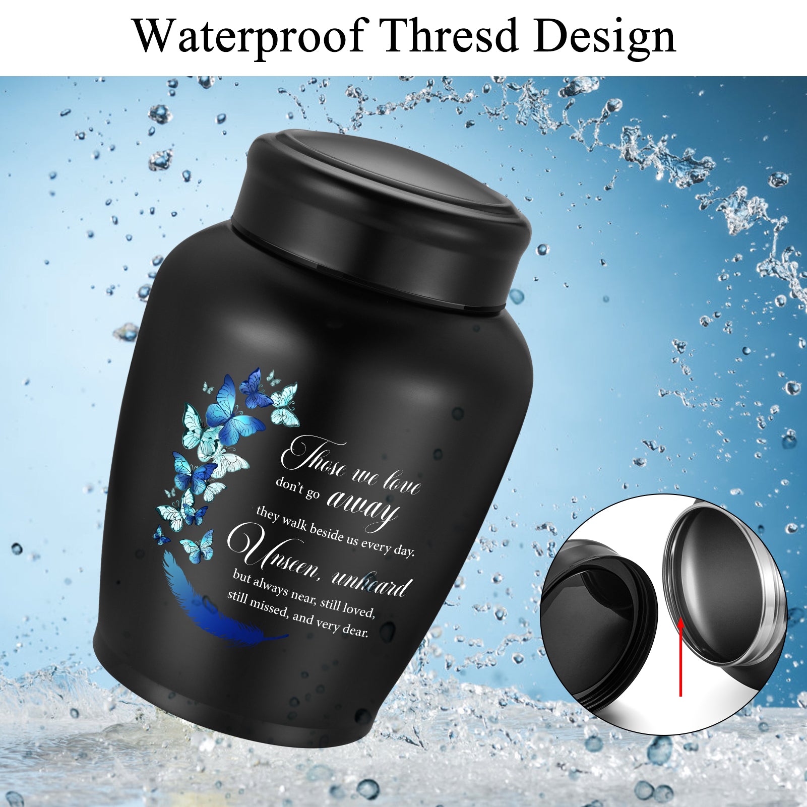 SOITIS Large Urns for Adult Male Female-Decorative Urns, Stainless Steel Funeral Keepsake for Ashes Remains Cremation Urn for Human Ashes for Women Man