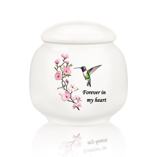 Ceramic Mini Urn for Ashes - Elegant Memorial Keepsake Urn for Human Ashes, Small Cremation Urn for Women Men