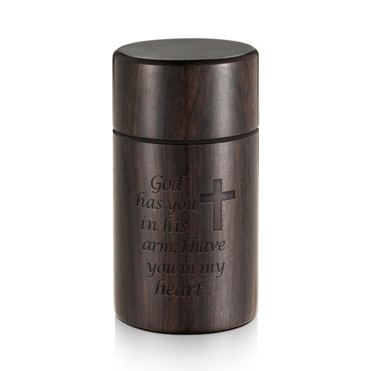 Small Sandalwood Urn for Human Ashes,Cremation Ashes Urns - Mini Memorial Wood Urns, Small Keepsake, Decorative Urn