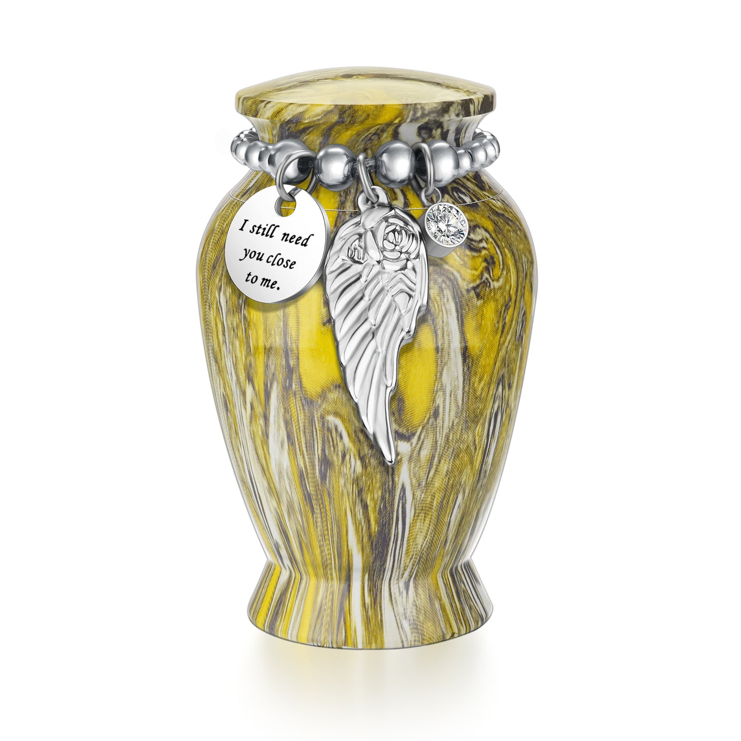 Mini Urn for Human Ashes 2.8 Inches Aluminum Small Urns for Human Ashes Keepsake Cremation Urns Decorative Urn for Women Men