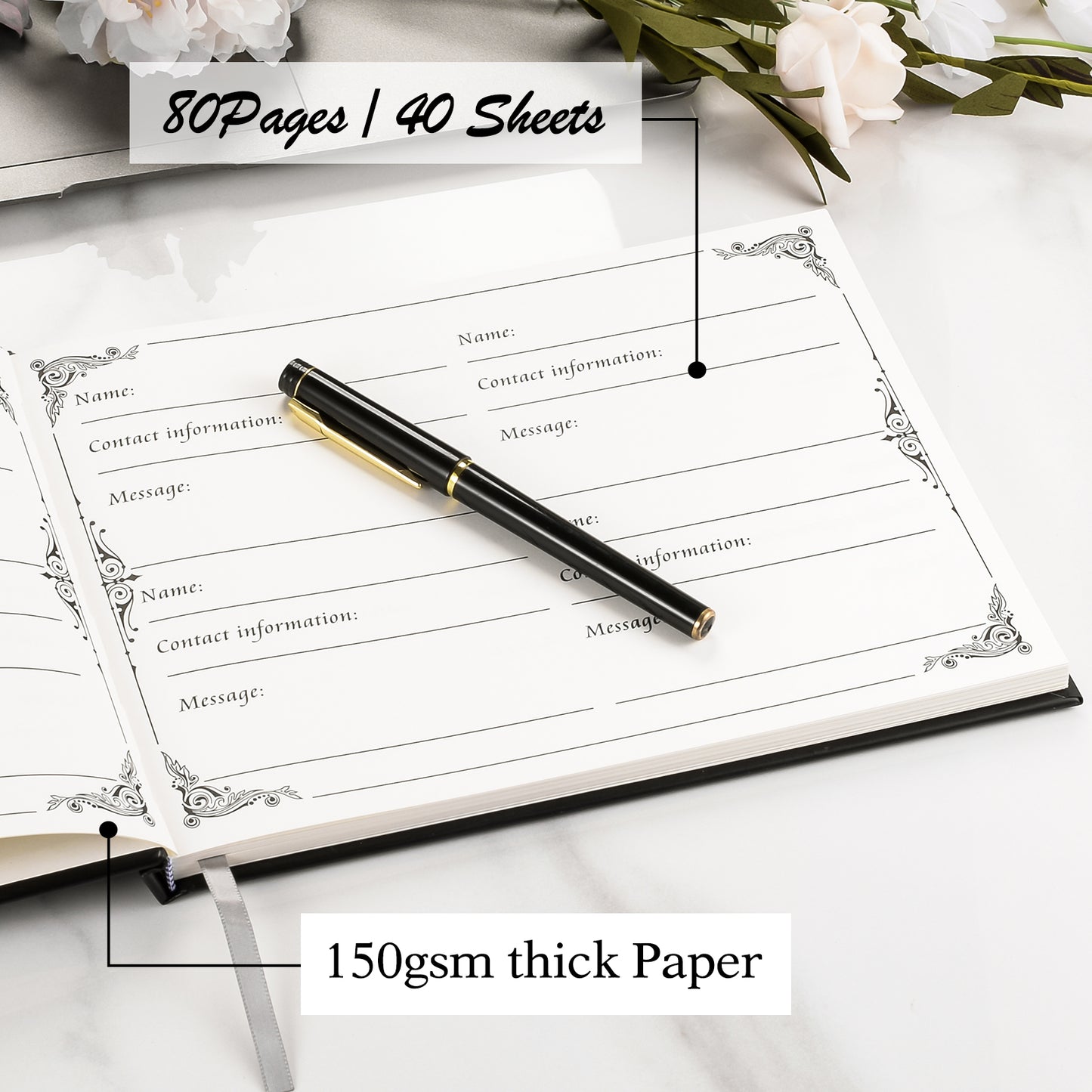Funeral Guest Book for Memorial Service Celebration of Life Guest Book 80 Pages Funeral Sign-in Book
