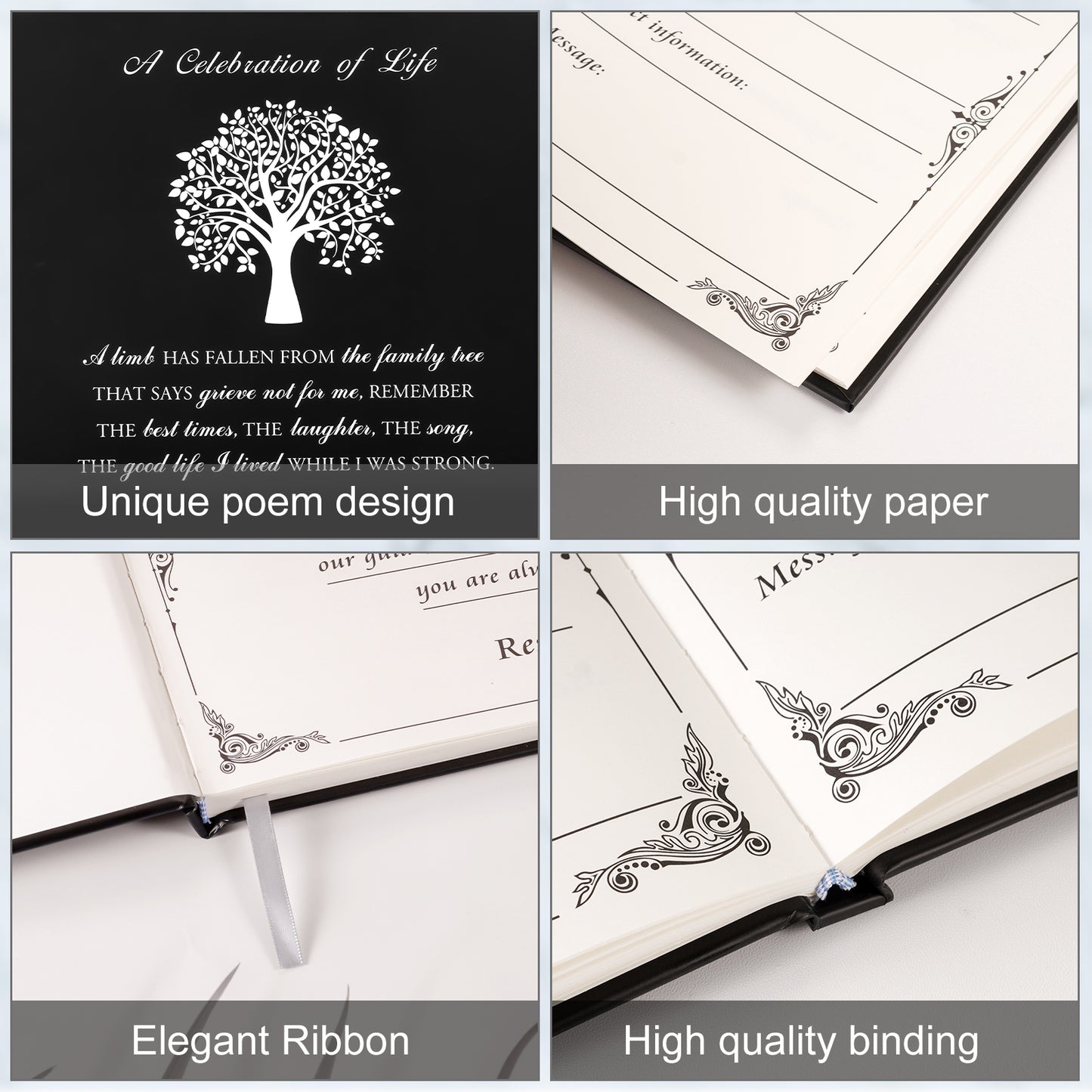 Funeral Guest Book for Memorial Service Celebration of Life Guest Book 80 Pages Funeral Sign-in Book